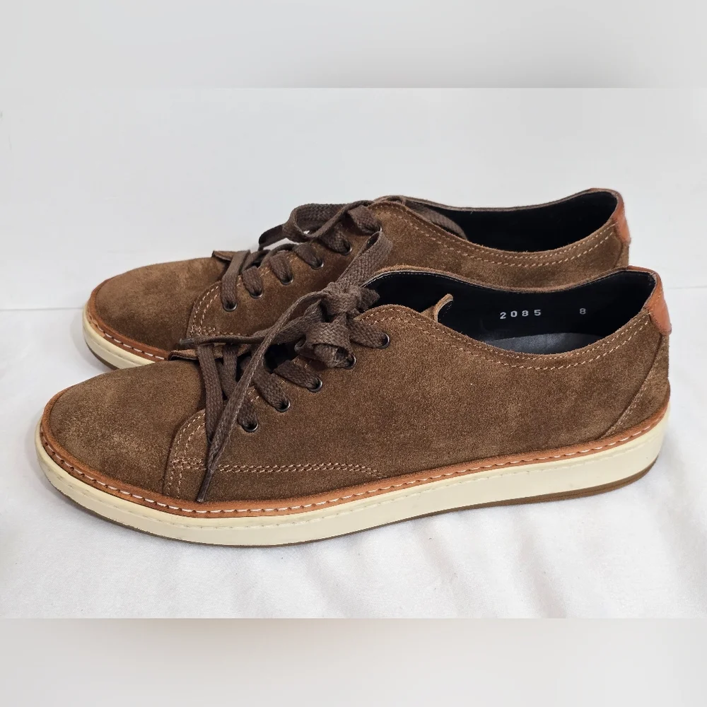 To Boot New York Adam Derrick Geoffrey Tan Suede Sneaker Minimalist Casual Sz 8